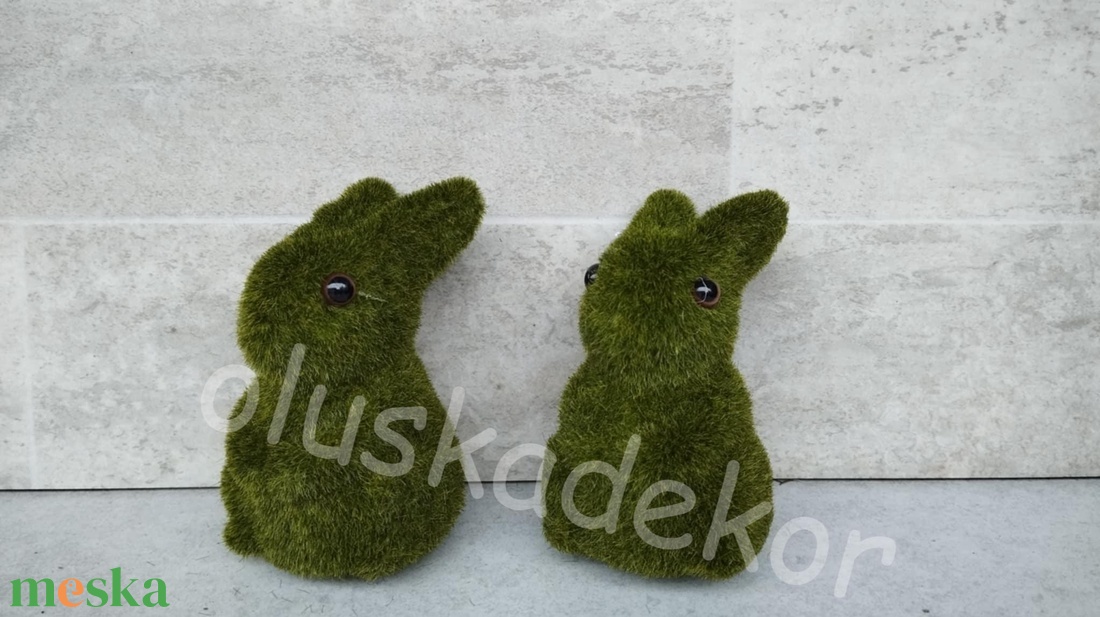 Nyuszi, zöld, álló, húsvéti dekorációs figura, 11,5x8 cm - kellékek & szerszámok - dekorációs kellékek - figurák - Meska.hu