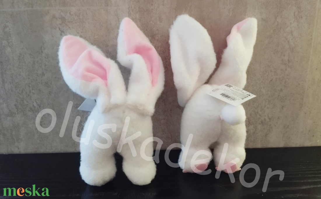 Nyuszi popó, popsi füllel, plüss - textil húsvéti dekorációs alapanyag - játék & sport - plüssállat & játékfigura - nyuszi - Meska.hu