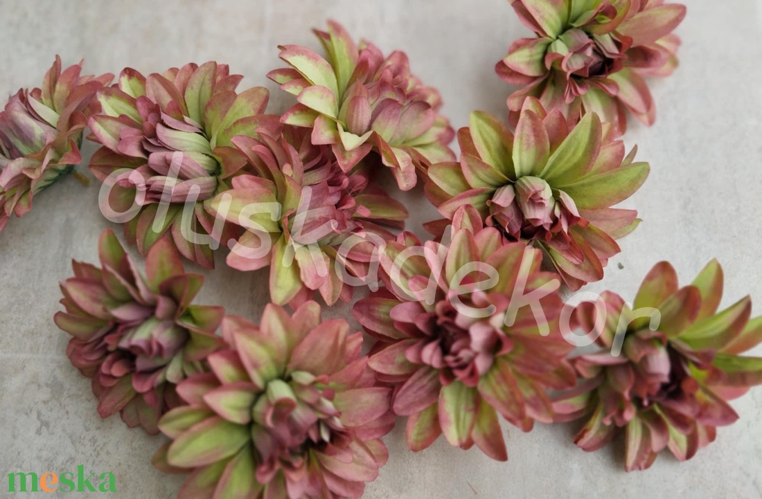 Dália selyem virágfej, művirág, dekorációs alapanyag, 10cm - kellékek & szerszámok - dekorációs kellékek - virágfej - Meska.hu