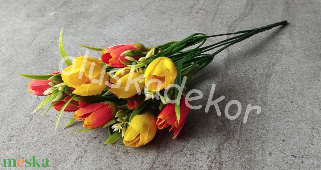 Crocus tavaszi, selyem dekorációs virágcsokor, 35cm - kellékek & szerszámok - dekorációs kellékek - egyéb kellékek - Meska.hu