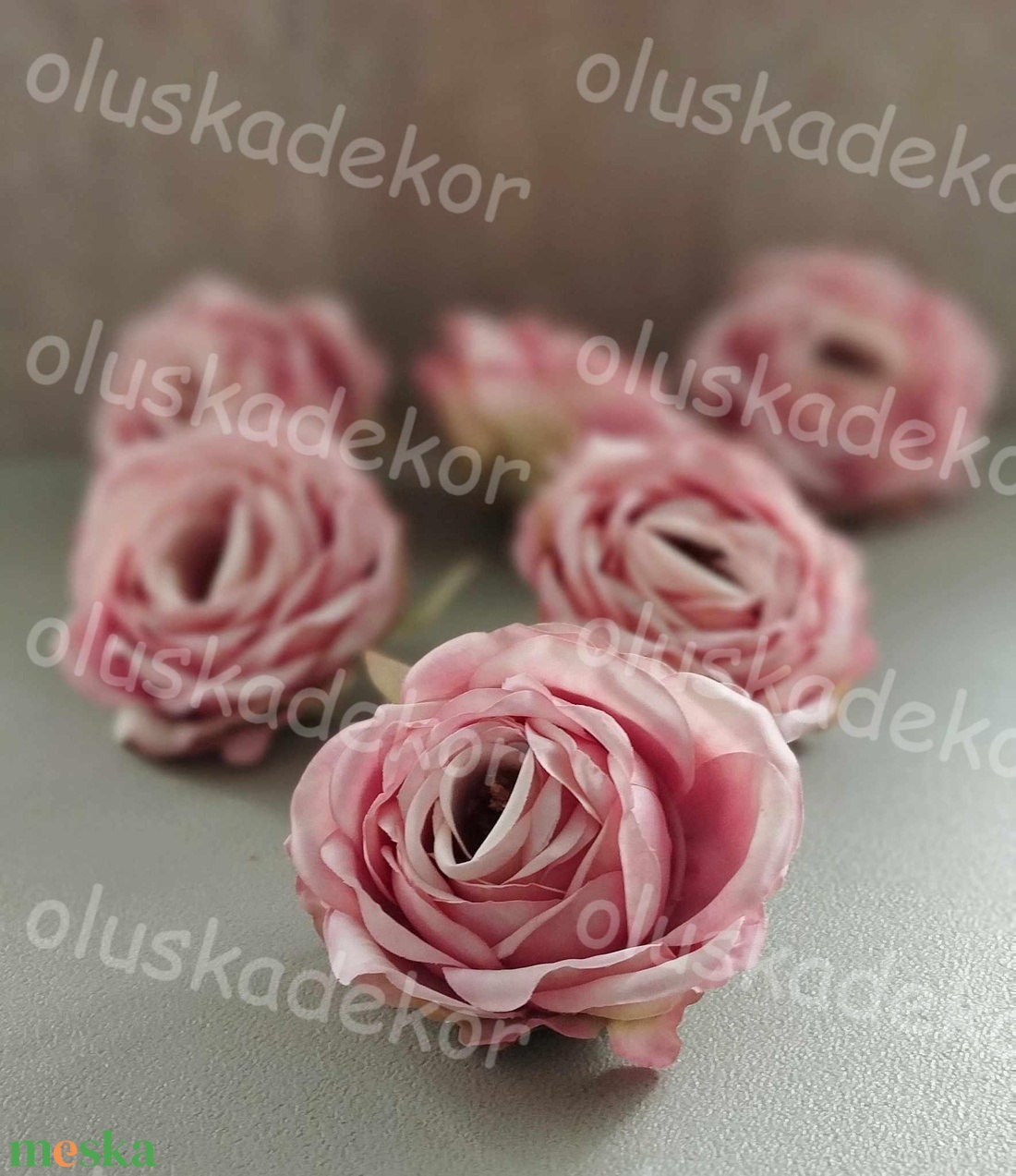 Rózsa virágfej, hervadt, selyem, dekorációs növény, dekor, fehér, barack, rózsaszín, 9cm - kellékek & szerszámok - dekorációs kellékek - virágfej - Meska.hu