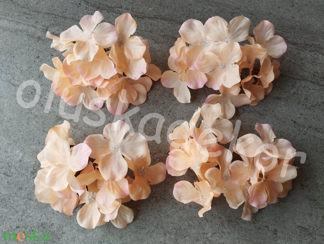 Hortenzia virágfej, selyemvirág dekorációs alapanyag, 13cm - kellékek & szerszámok - dekorációs kellékek - virágfej - Meska.hu