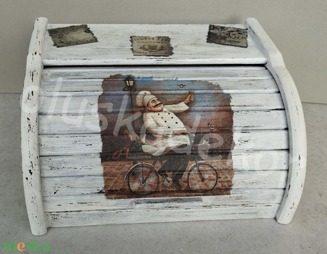 Fa kenyértartó, vintage, konyhai dekorációs kiegészítő - otthon & életmód - konyhafelszerelés, tálalás - konyhai tárolás - kenyértartó - Meska.hu