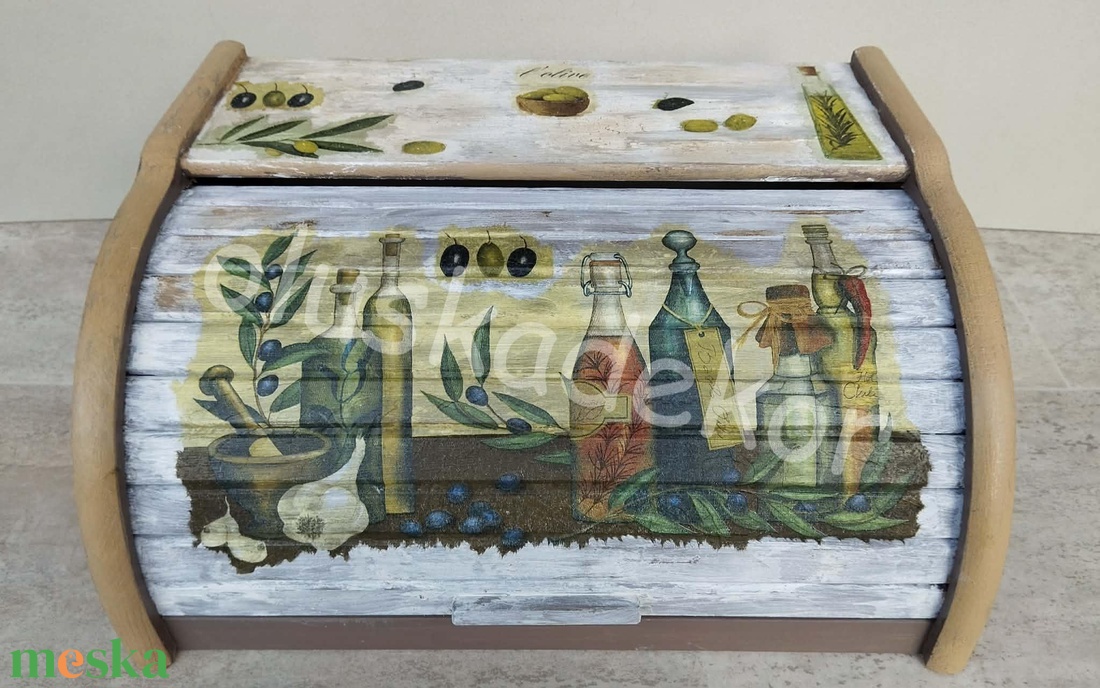 Fa kenyértartó, nagy, vintage, konyhai dekorációs kiegészítő - otthon & életmód - konyhafelszerelés, tálalás - konyhai tárolás - kenyértartó - Meska.hu