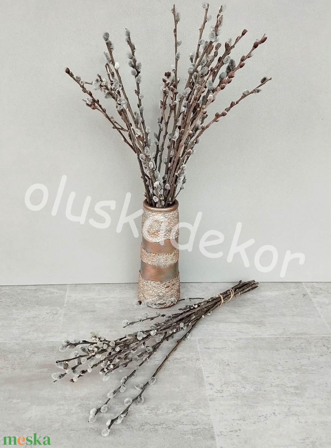 Barka, Barkaág, igazi, dekorációs csokor, 40 - 50cm, kis csokor, húsvéti dekoráció - ünnepi díszek, dekorációk - húsvéti díszek és dekorációk - húsvéti asztaldíszek - Meska.hu