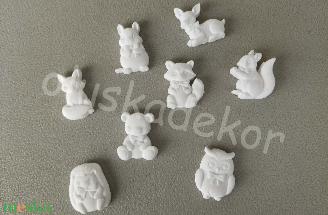 Maci, mókus, bagoly, róka, mosómaci, őzike, süni, egérke festhető dekorációs figura - diy (csináld magad) - egységcsomag - Meska.hu