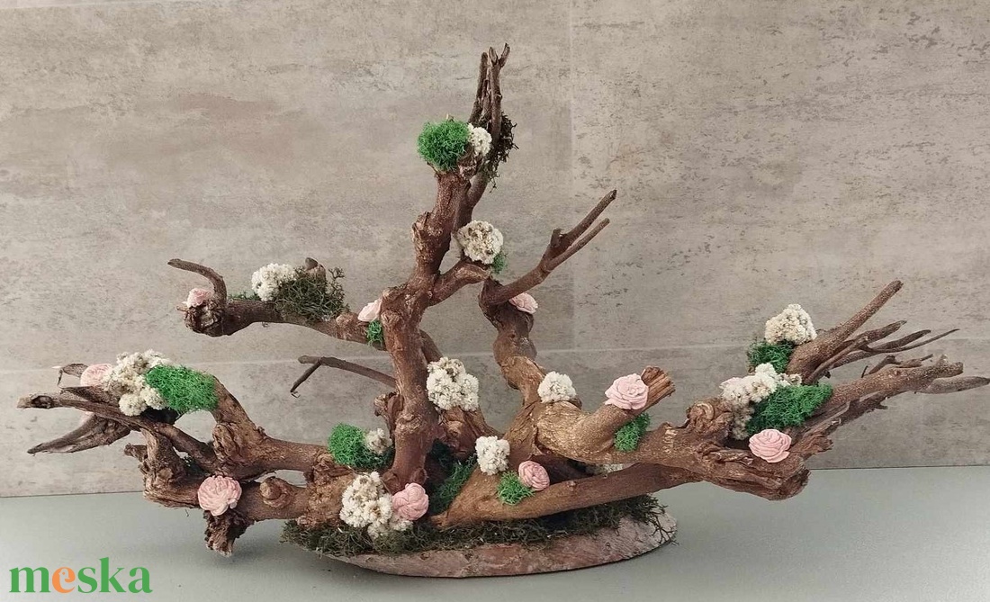 Bonsai kicsit másképp, gyökér, gally, faág, szárazvirág asztaldísz, 40cm - otthon & életmód - dekoráció - asztal és polc dekoráció - asztaldísz - Meska.hu