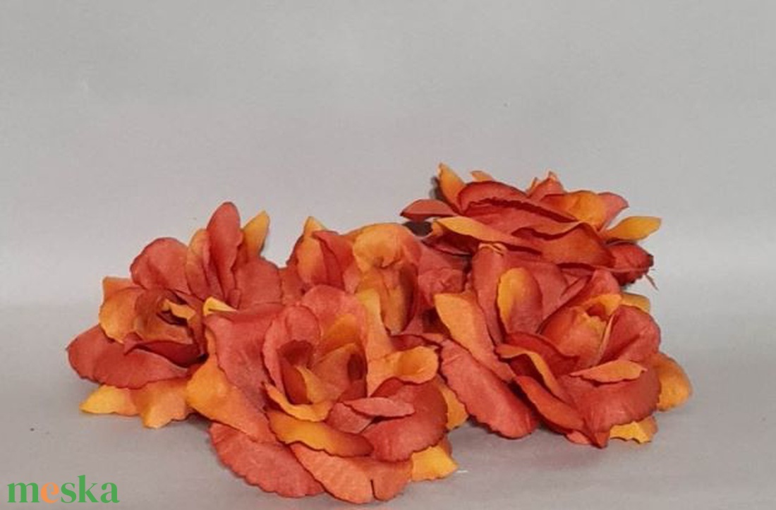 Rózsa virágfej, rózsafej, dekorációs selyem virág, 10cm - kellékek & szerszámok - dekorációs kellékek - virágfej - Meska.hu