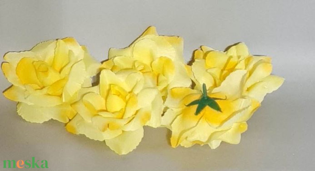 Rózsa virágfej, rózsafej, dekorációs selyem virág, 10cm - kellékek & szerszámok - dekorációs kellékek - virágfej - Meska.hu