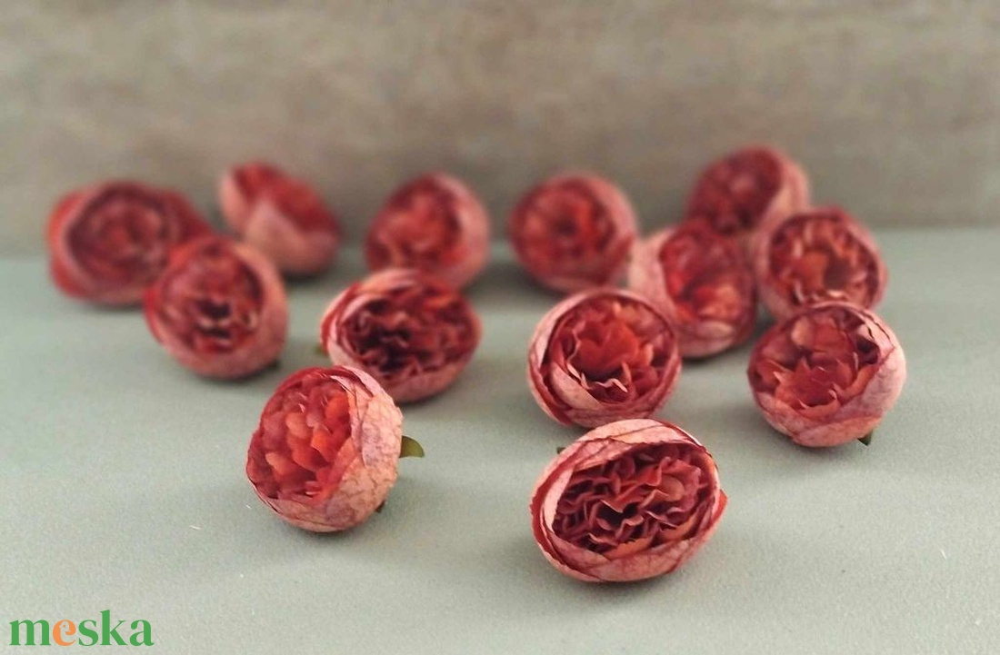 Peony, bazsarózsa, peoni virágfej, 5cm, dekorációs selyemvirág - kellékek & szerszámok - dekorációs kellékek - virágfej - Meska.hu
