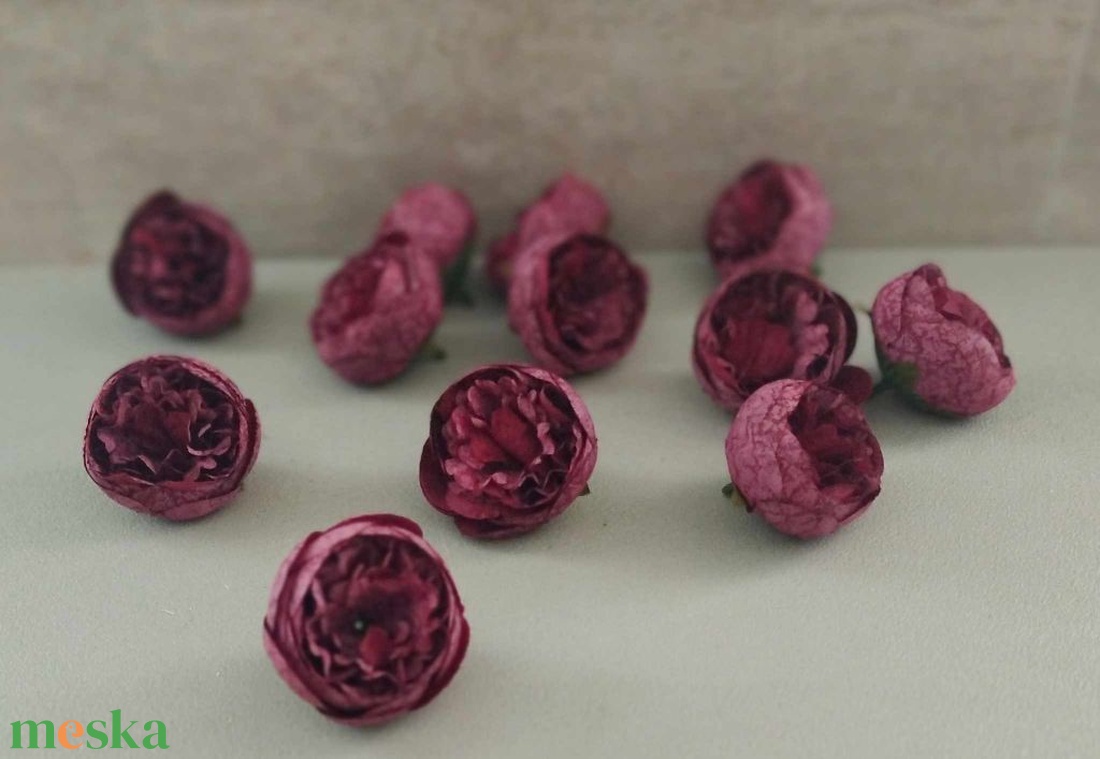 Peony, bazsarózsa, peoni virágfej, 5cm, dekorációs selyemvirág - kellékek & szerszámok - dekorációs kellékek - virágfej - Meska.hu