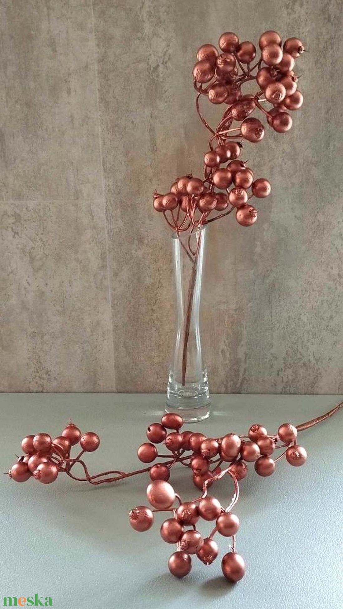 Bogyós ág halloweeni, esküvői, karácsonyi dekorációs növény, 30cm - kellékek & szerszámok - dekorációs kellékek - egyéb kellékek - Meska.hu