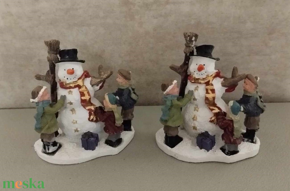 Téli mini falu kiegészítő, hóembert építő gyerekek - kellékek & szerszámok - dekorációs kellékek - figurák - Meska.hu