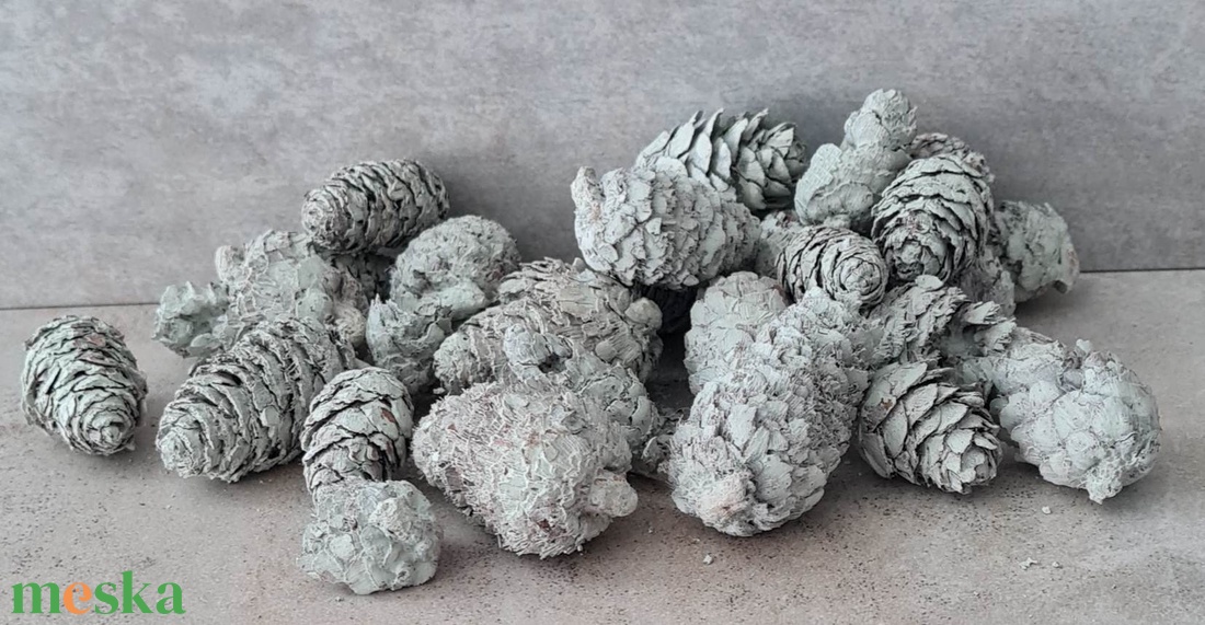 Vörösfenyő toboz, szátaztermés, natúr, menta, narancs, dekorációs alapanyag, 50gr./cs. - kellékek & szerszámok - dekorációs kellékek - termések, terméscsomagok - Meska.hu
