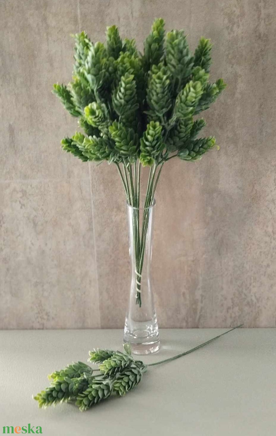Komlóág, díszítőzöld, 7 virág, dekorációs műnövény, alapanyag, 30cm - kellékek & szerszámok - dekorációs kellékek - egyéb kellékek - Meska.hu
