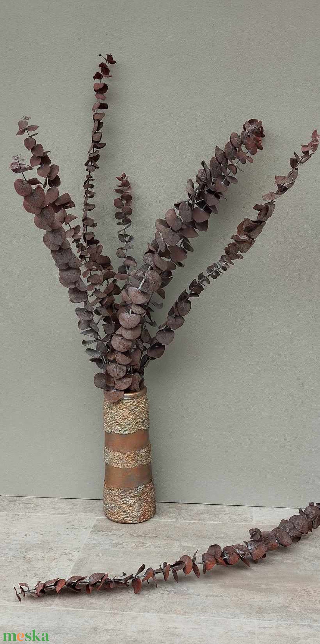 Eukalyptus spirál, preparált, tartósított dekorációs növény 4 színben, 60cm - kellékek & szerszámok - dekorációs kellékek - egyéb kellékek - Meska.hu