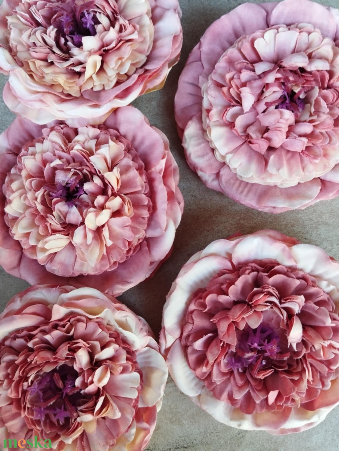 Peony, Peonia, nyílott virágfej, selyemvirág dekorációs alapanyag, 9cm - kellékek & szerszámok - dekorációs kellékek - virágfej - Meska.hu