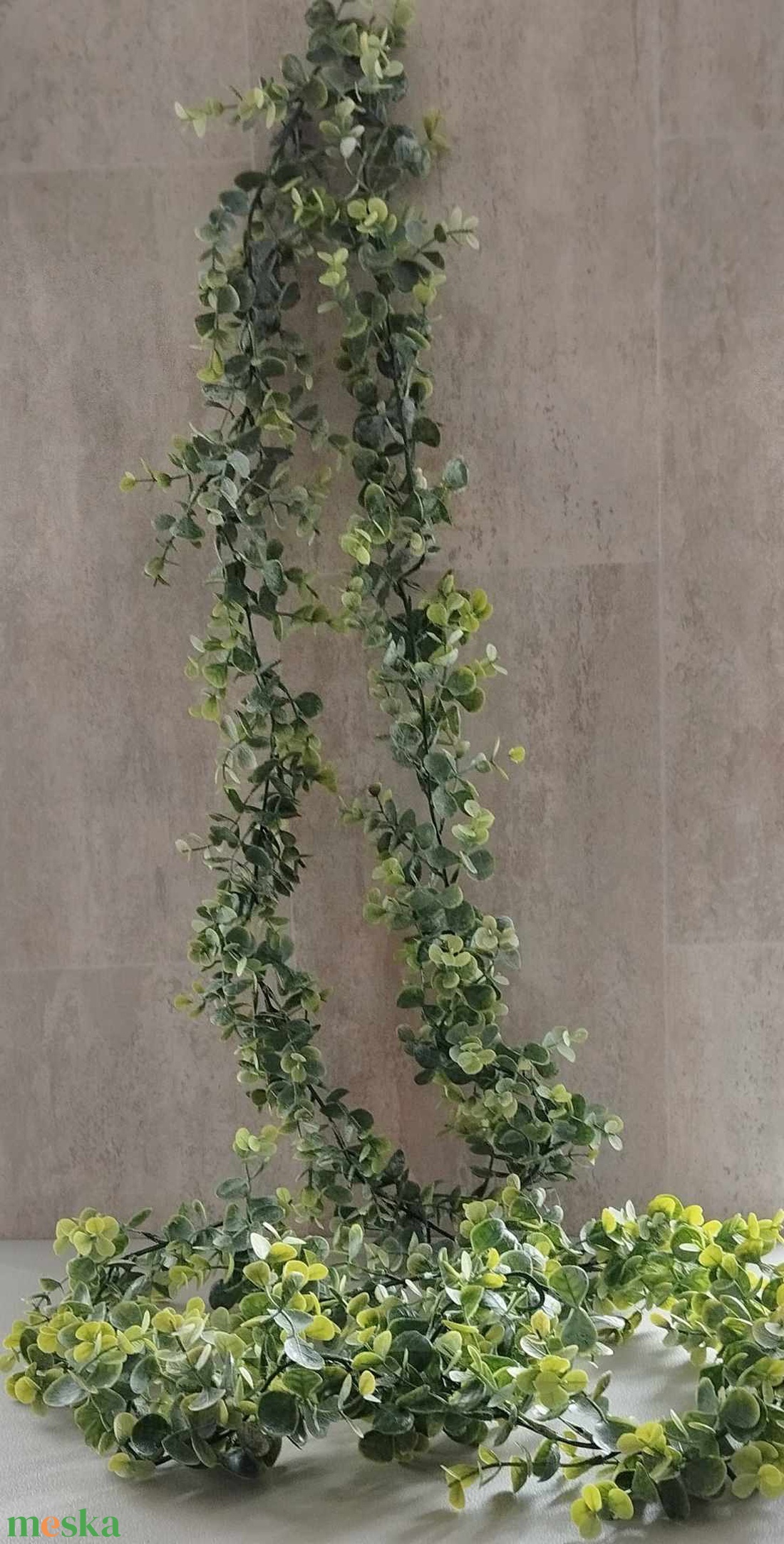 Eukaliptusz, eukalyptus girland, zöld, dekorációs alapanyag, 170cm - kellékek & szerszámok - dekorációs kellékek - egyéb kellékek - Meska.hu