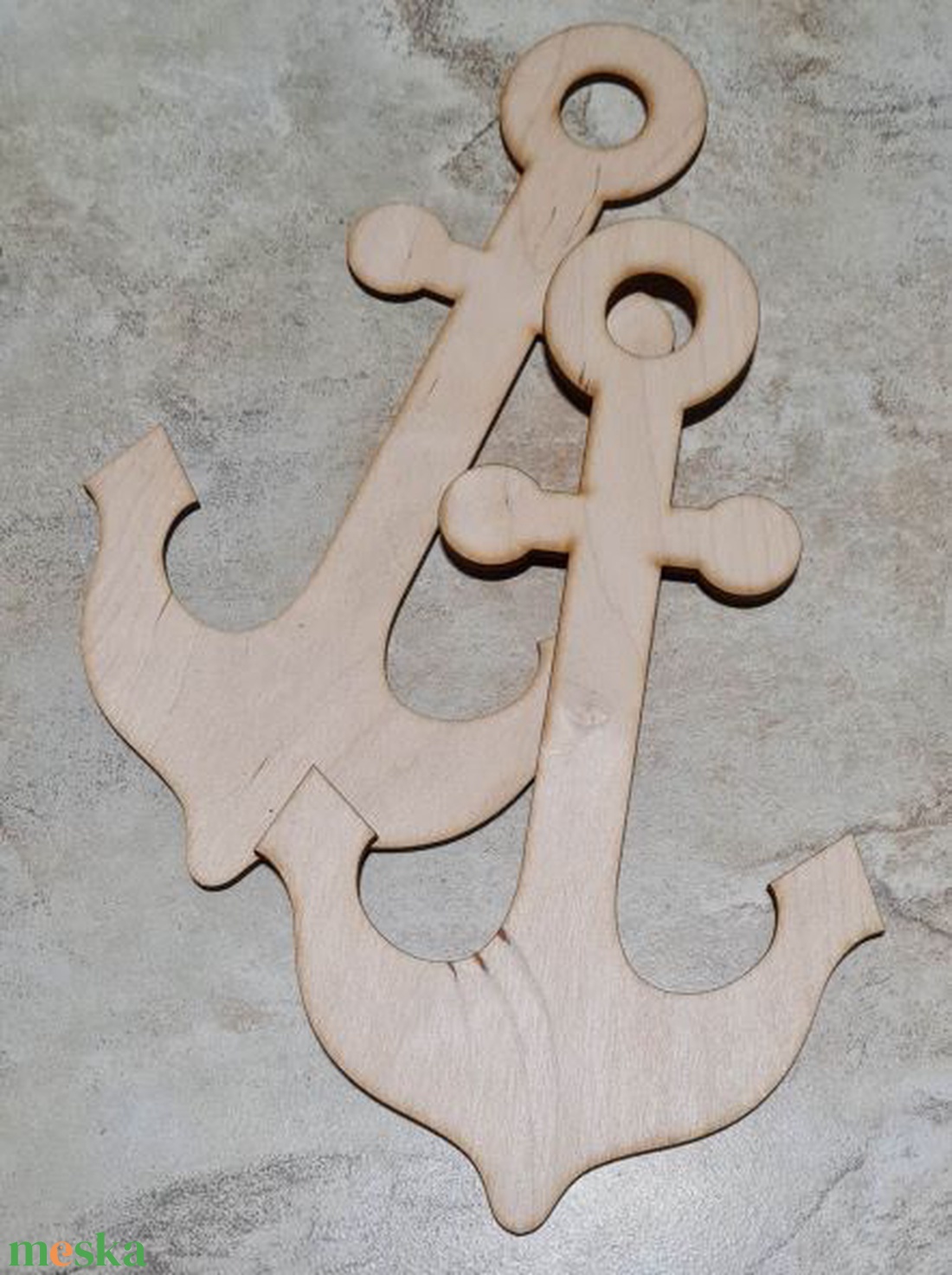 Vasmacska, horgony, natúr, lézervágott, nyári fa dekoráció, 24cm - kellékek & szerszámok - dekorációs kellékek - egyéb kellékek - Meska.hu