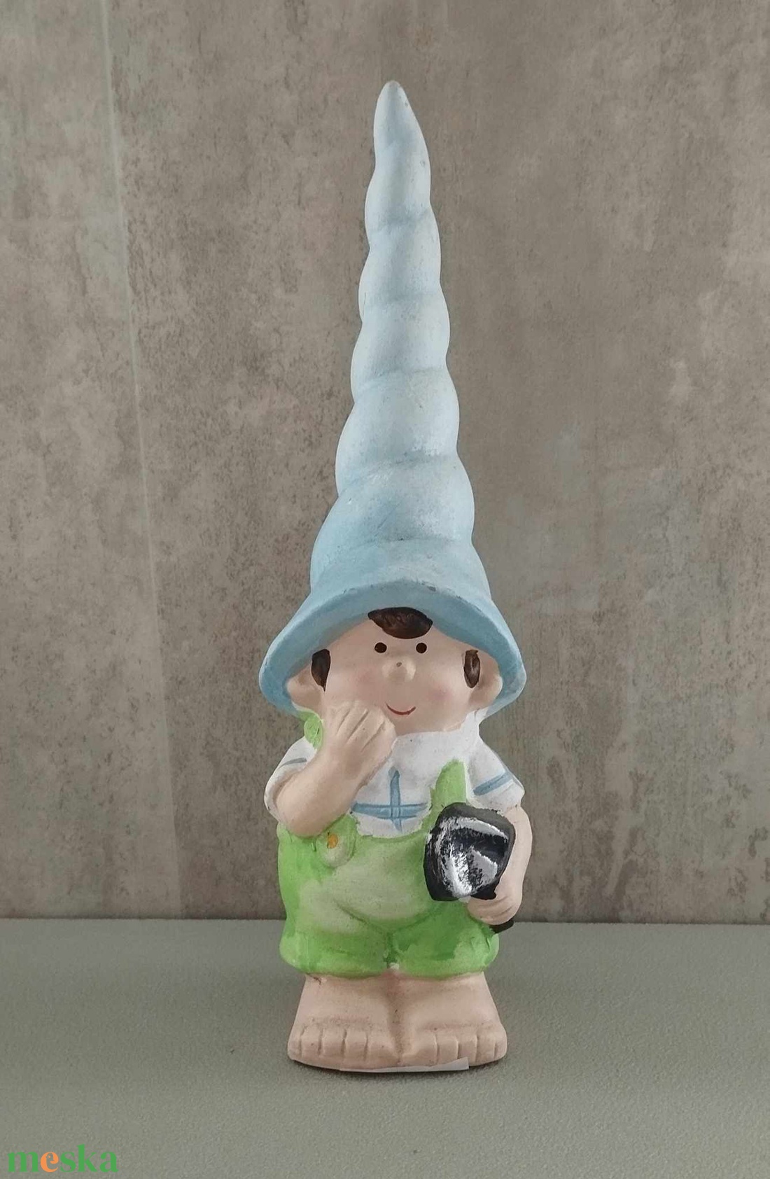 Kertész manó, kerámia, tavaszi, nyári dekor figura 22 cm - kellékek & szerszámok - dekorációs kellékek - figurák - Meska.hu