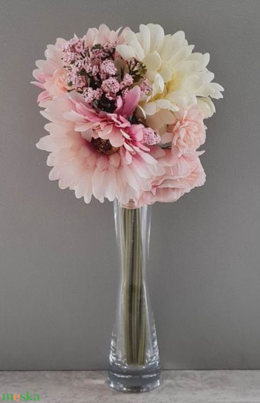 Gerbera, Peony, vegyes csokor, műnövény, dekorációs kiegészítő, több színben - kellékek & szerszámok - dekorációs kellékek - egyéb kellékek - Meska.hu