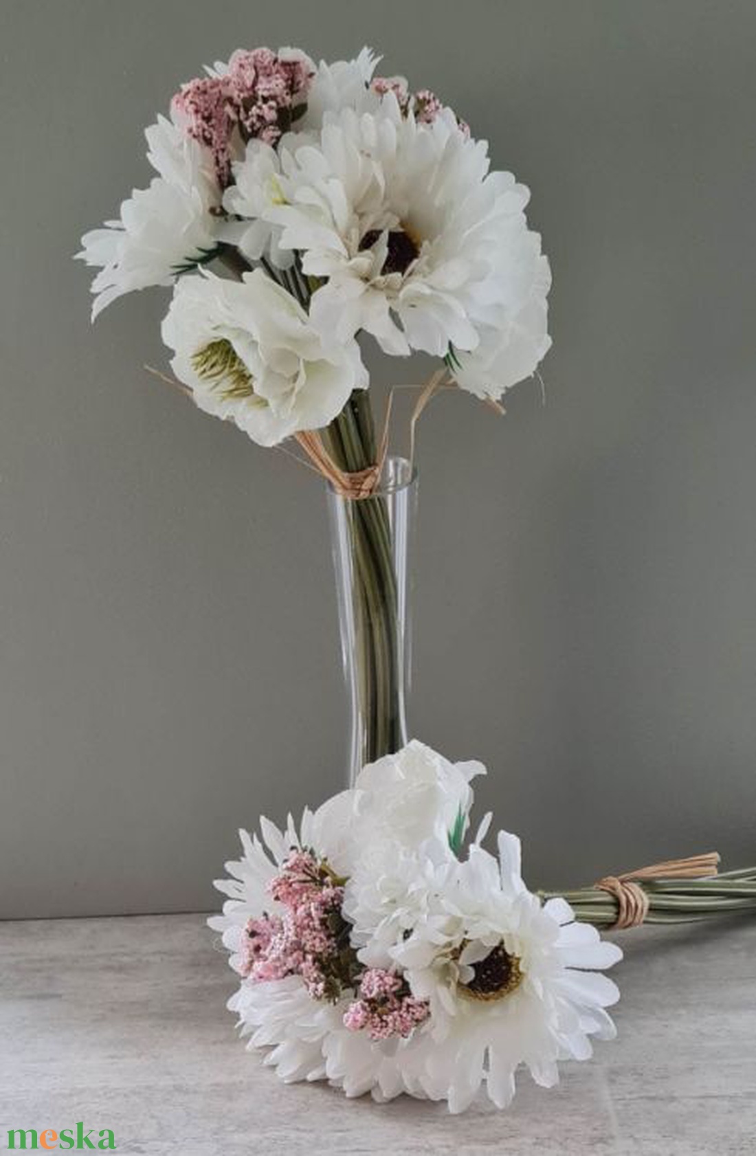 Gerbera, Peony, vegyes csokor, műnövény, dekorációs kiegészítő, több színben - kellékek & szerszámok - dekorációs kellékek - egyéb kellékek - Meska.hu