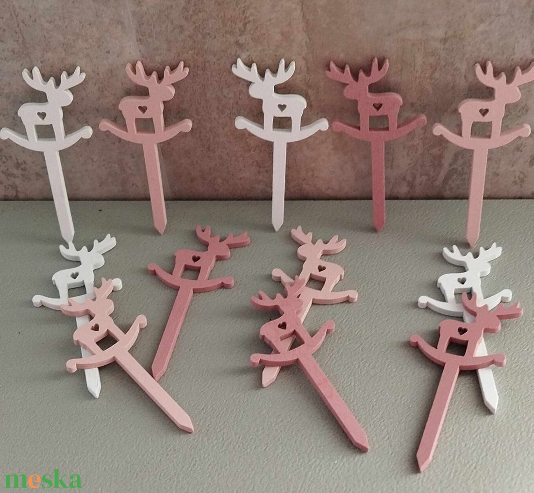 Rénszarvas, hintaló, karácsonyi, adventi hobby, kreatív, dekor fafigura, mini beszúró, 3db/cs. - kellékek & szerszámok - dekorációs kellékek - figurák - Meska.hu