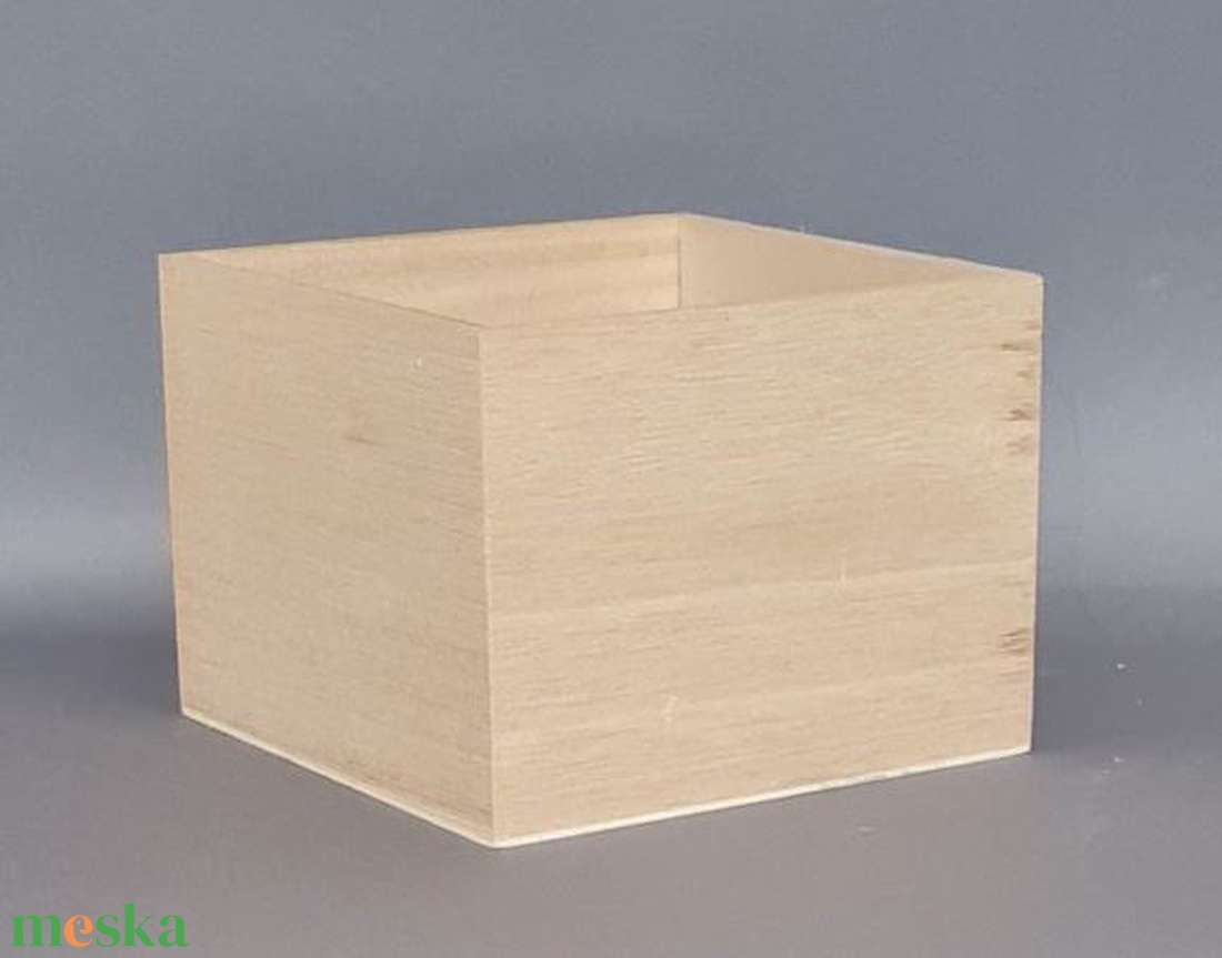 Dekorláda, doboz, box, kocka, natúr, fa, dekorációs alapanyag, 16cmx16cm - kellékek & szerszámok - dekorációs kellékek - egyéb kellékek - Meska.hu