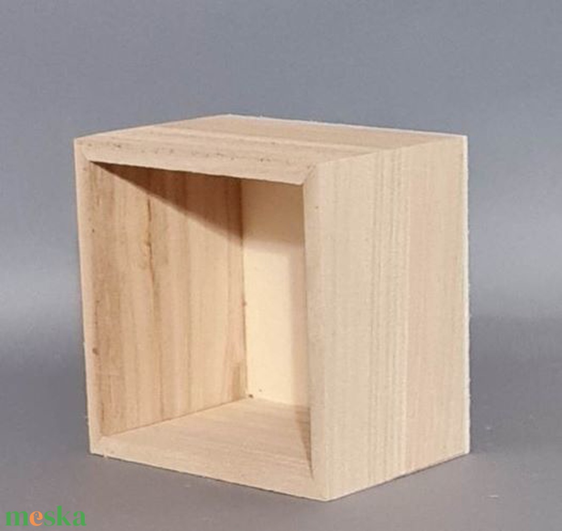 Dekorláda, doboz, box, kocka, natúr, fa, dekorációs alapanyag, 11cmx11cm - kellékek & szerszámok - dekorációs kellékek - egyéb kellékek - Meska.hu
