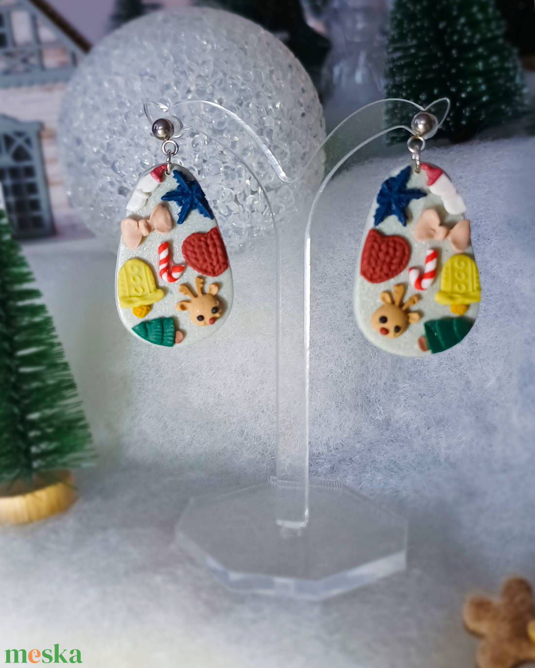 Christmas (karácsony) Slab fülbevaló � egyedi karácsonyi kézműves ékszer - ékszer - fülbevaló - lógó fülbevaló - Meska.hu
