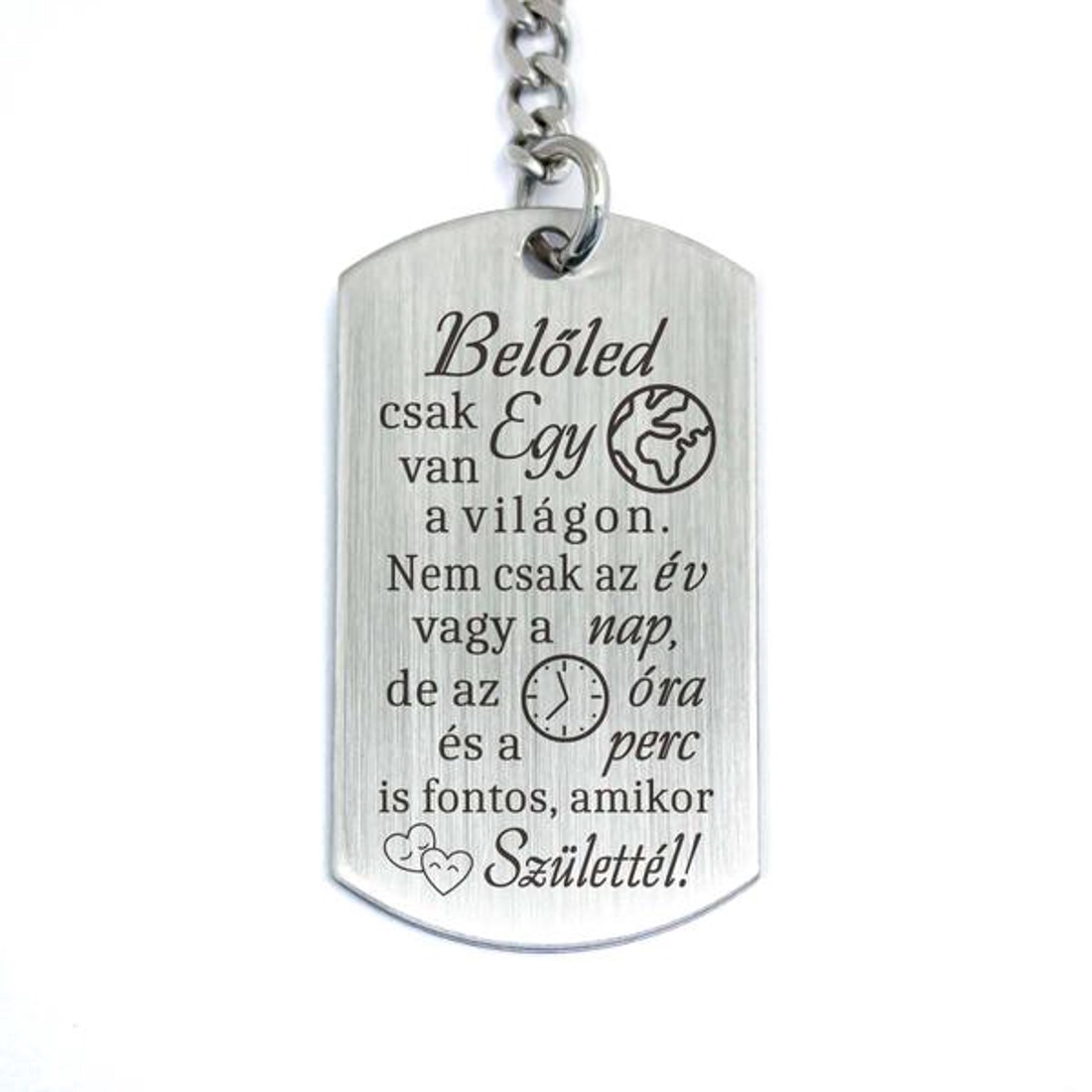 Belőled csak egy van acél medálos kulcstartó - táska & tok - kulcstartó & táskadísz - kulcstartó - Meska.hu