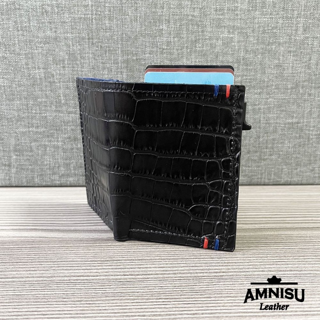 Fekete alumínium irattartós pénztárca - táska & tok - pénztárca & más tok - pénztárca - női pénztárca - Meska.hu