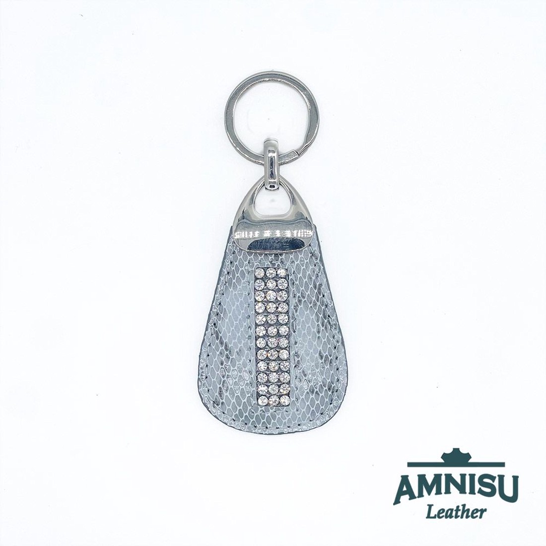 Szürke kígyómintás csepp alakú swarovski köves kulcstartó H3016 - táska & tok - kulcstartó & táskadísz - kulcstartó - Meska.hu