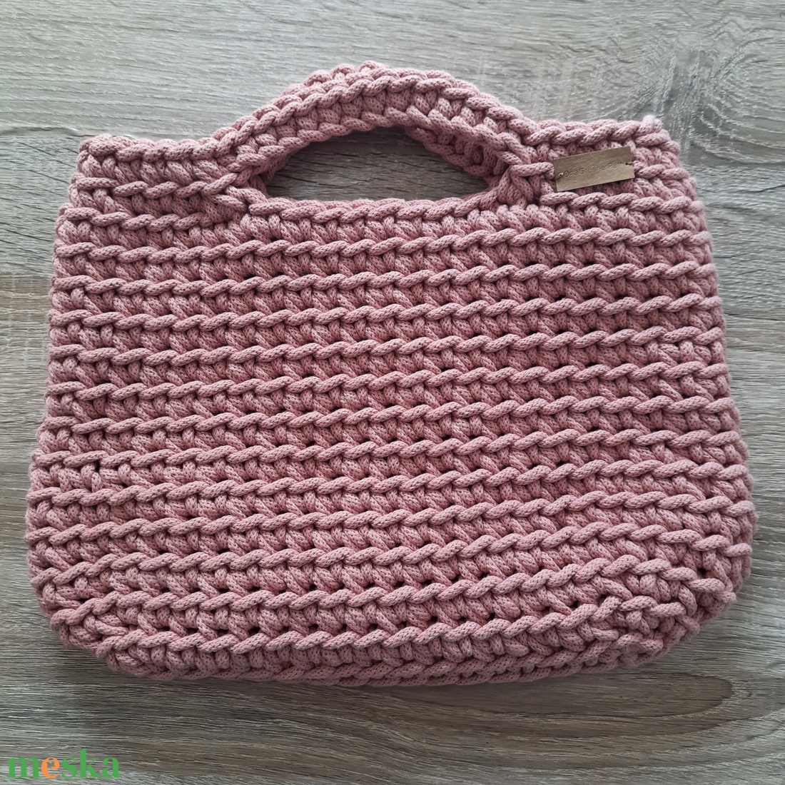 Horgolt kézitáska - rózsaszín  - táska & tok - kézitáska & válltáska - kézitáska - Meska.hu