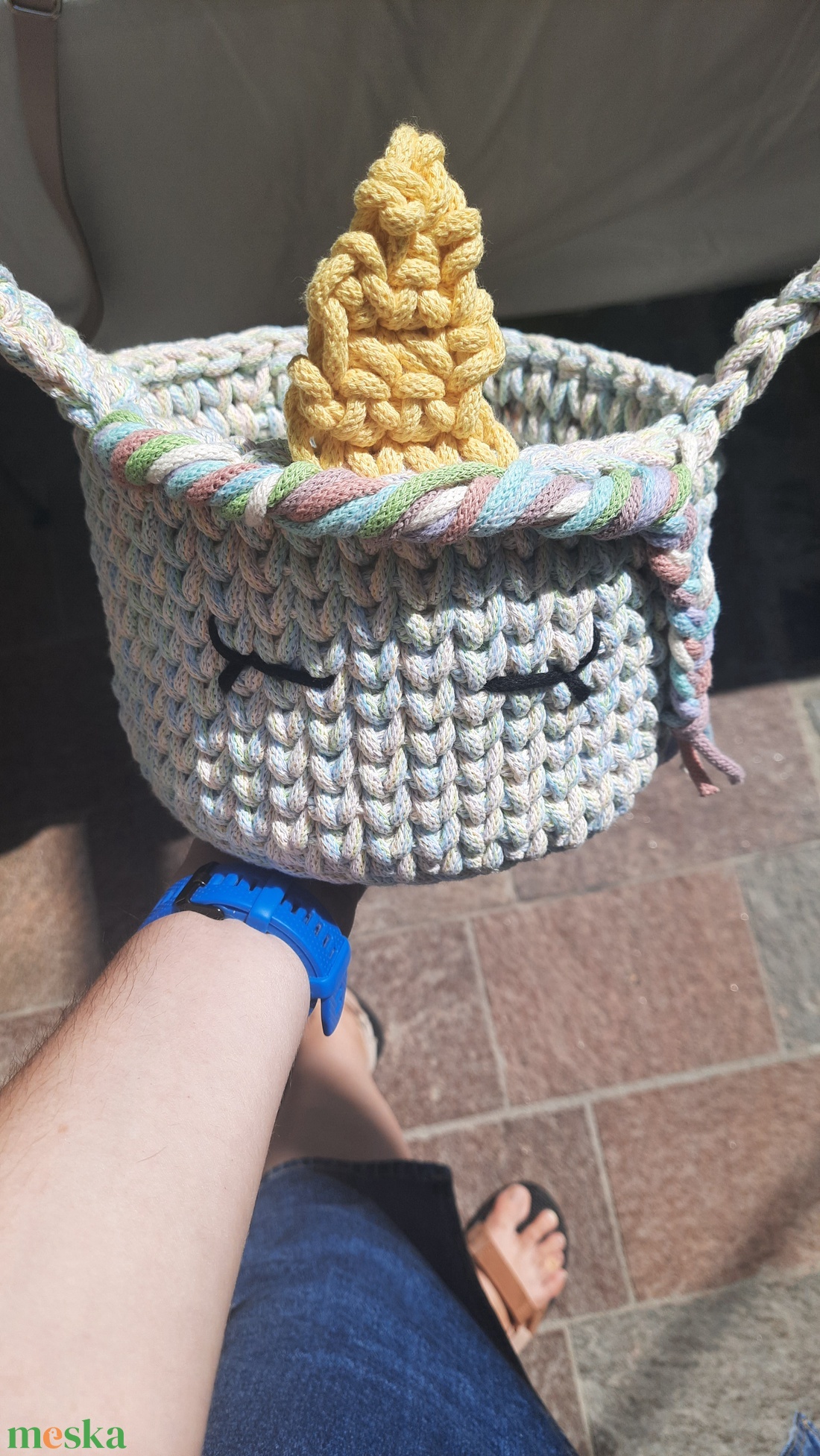 Unikornis-egyszarvú tároló  - baba - mama - babaszobabútor - játéktároló - Meska.hu