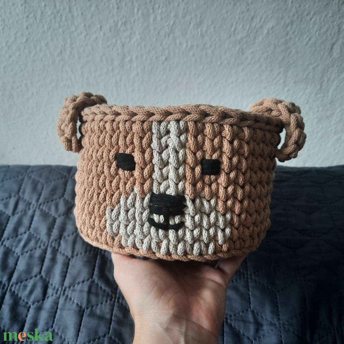 Kutya mintás tároló  - baba - mama - babaszobabútor - játéktároló - Meska.hu