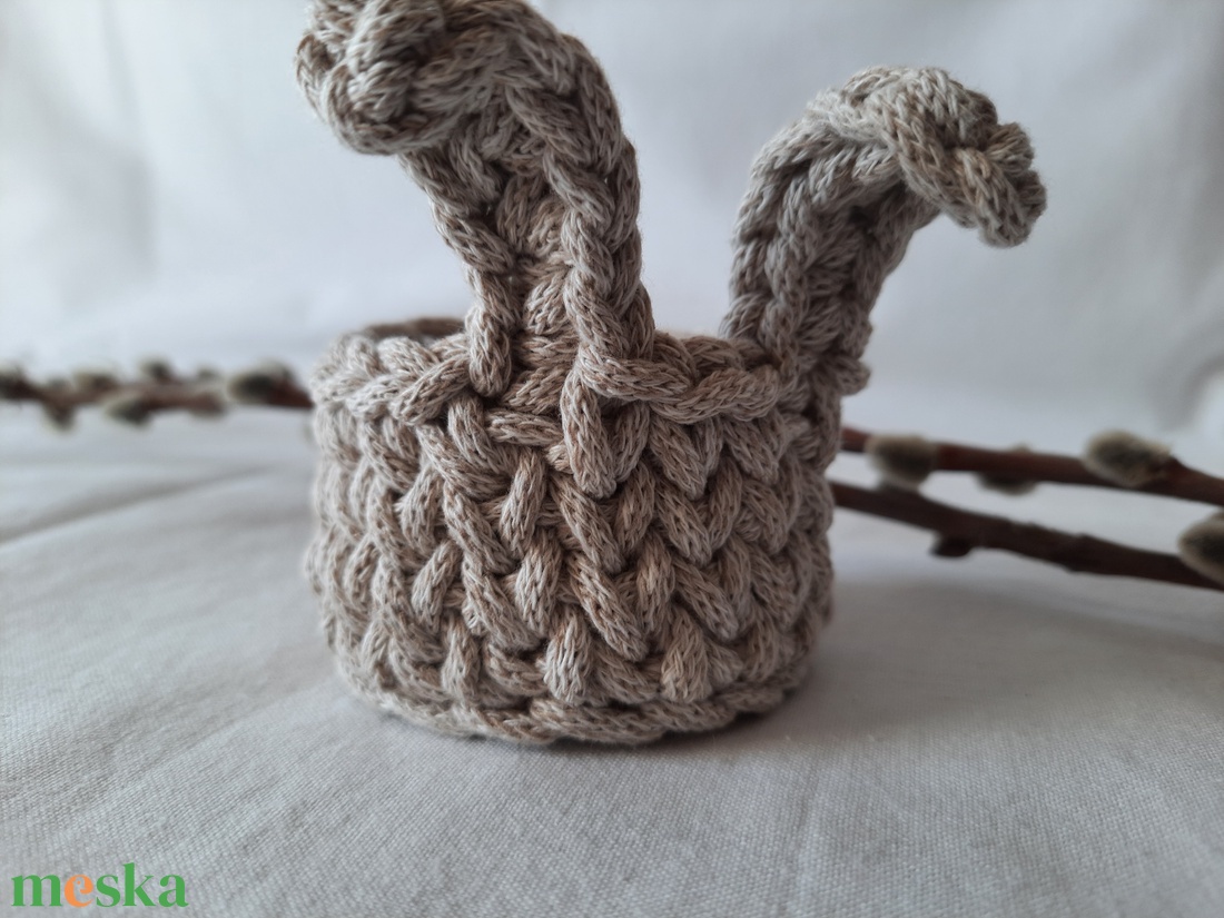 Nyuszi mintás mini tároló  - baba - mama - babaszobabútor - játéktároló - Meska.hu