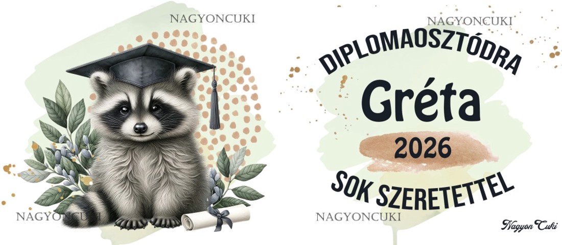 Névvel kérhető Mosómedve - 2026 évi Ballagásra mintás persely - otthon & életmód - dekoráció - asztal és polc dekoráció - persely - Meska.hu