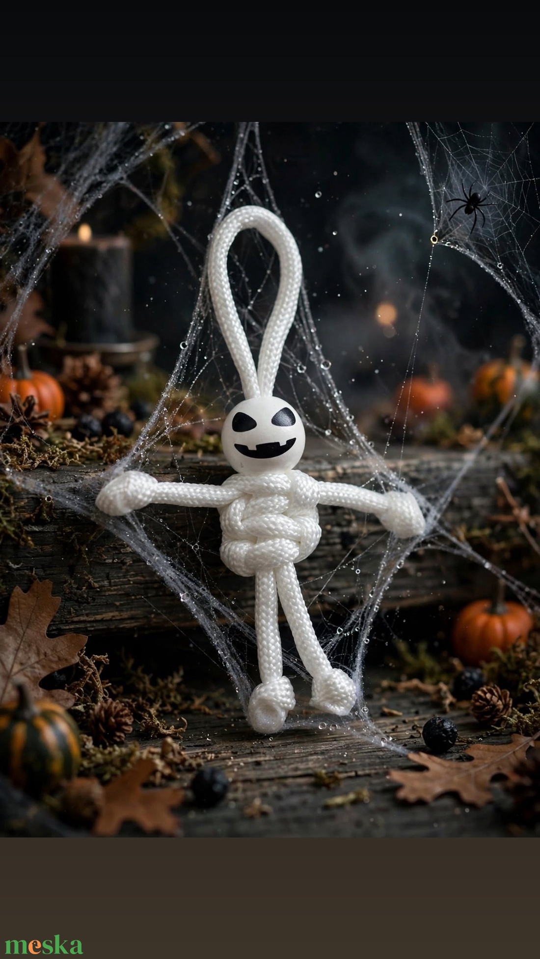 Szellem � pajti � - fehérzsinórból és festett golyóval - otthon & életmód - dekoráció - halloween - halloweeni figurák - Meska.hu