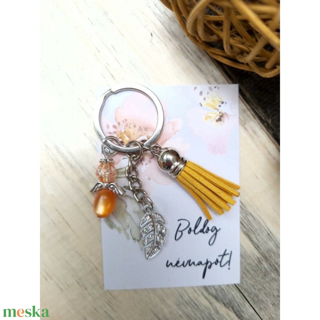 Angyal szív kulcstartó Boldog névnapot! feliratos kártyával - táska & tok - kulcstartó & táskadísz - kulcstartó - Meska.hu Angyal szív kulcstartó Boldog névnapot! feliratos kártyával - táska & tok - kulcstartó & táskadísz - kulcstartó - Meska.hu