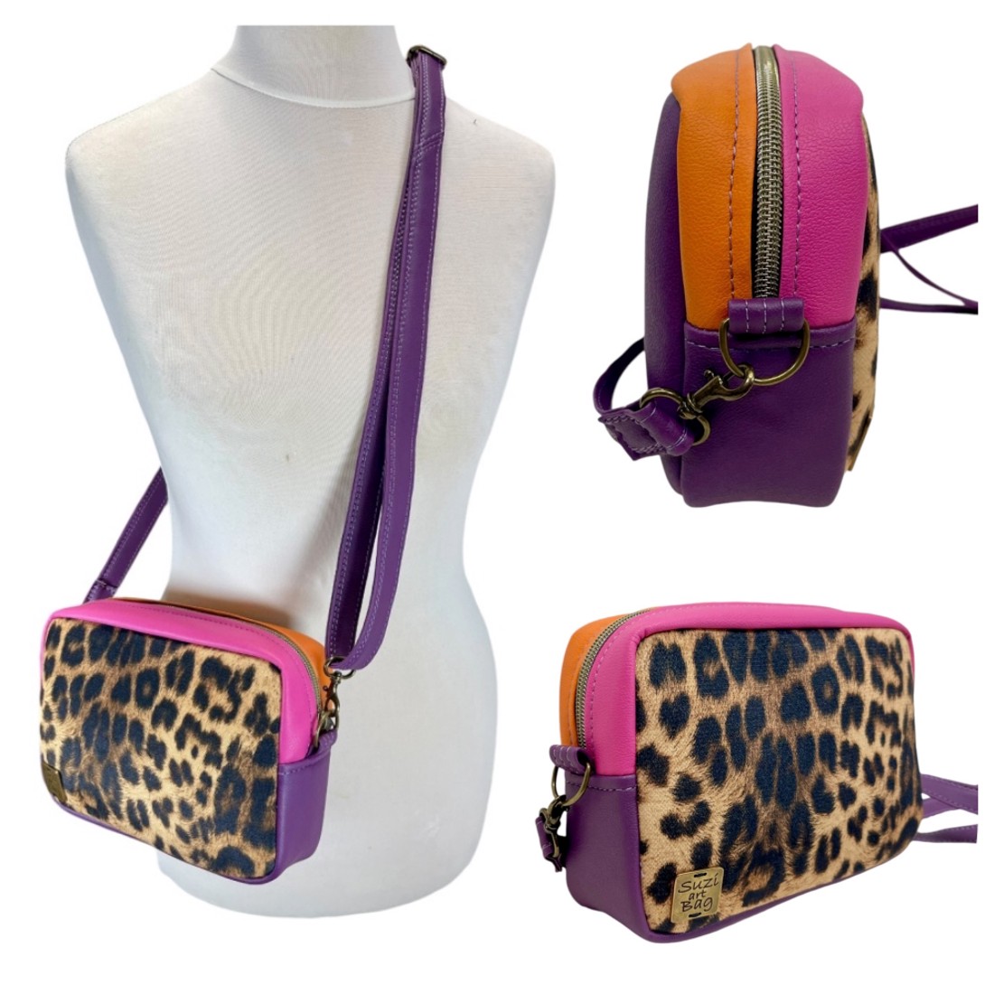 SuziartBag Leopárd mintás pink-narancs crossbody táska - táska & tok - kézitáska & válltáska - válltáska - Meska.hu SuziartBag Leopárd mintás pink-narancs crossbody táska - táska & tok - kézitáska & válltáska - válltáska - Meska.hu