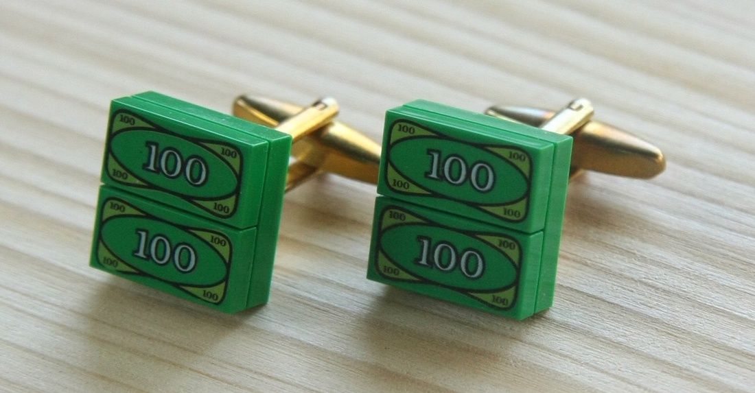 LEGO mandzsetta - zöld pénz -  - Meska.hu