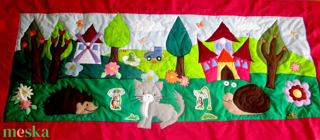 Mesevilág falvédő 175x75cm - baba - mama - babaszoba dekoráció - falvédő gyerekszobába - Meska.hu