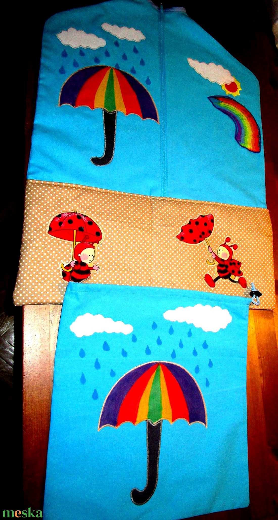 Esernyő esernyős katicás életképes ovisszett, oviszsák és tornazsák -  - Meska.hu