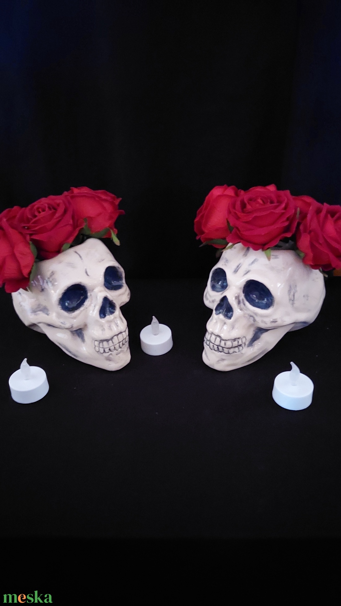 Kerámia koponyák (Halloween) - otthon & életmód - dekoráció - halloween - halloweeni asztaldísz - Meska.hu