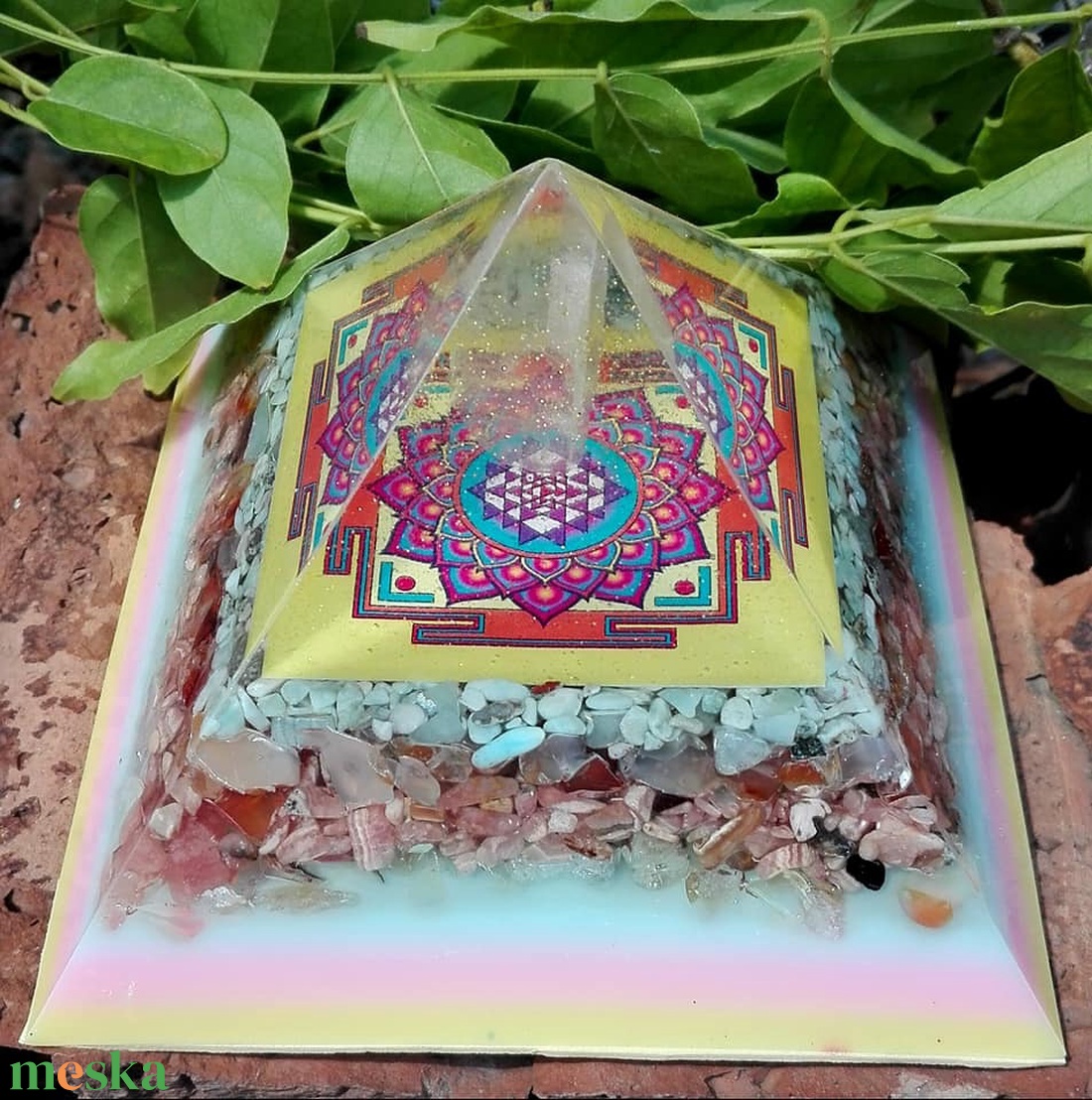 ORGONIT PIRAMIS - Sri Yantra - otthon & életmód - dekoráció - spiritualitás - orgonit piramis - Meska.hu