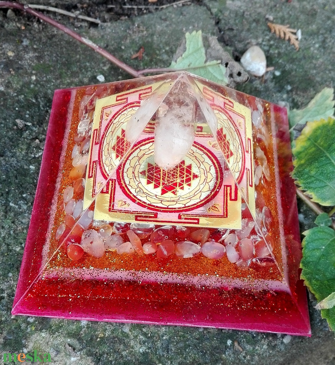 ORGONIT PIRAMIS - Sri Yantra - otthon & életmód - dekoráció - spiritualitás - orgonit piramis - Meska.hu