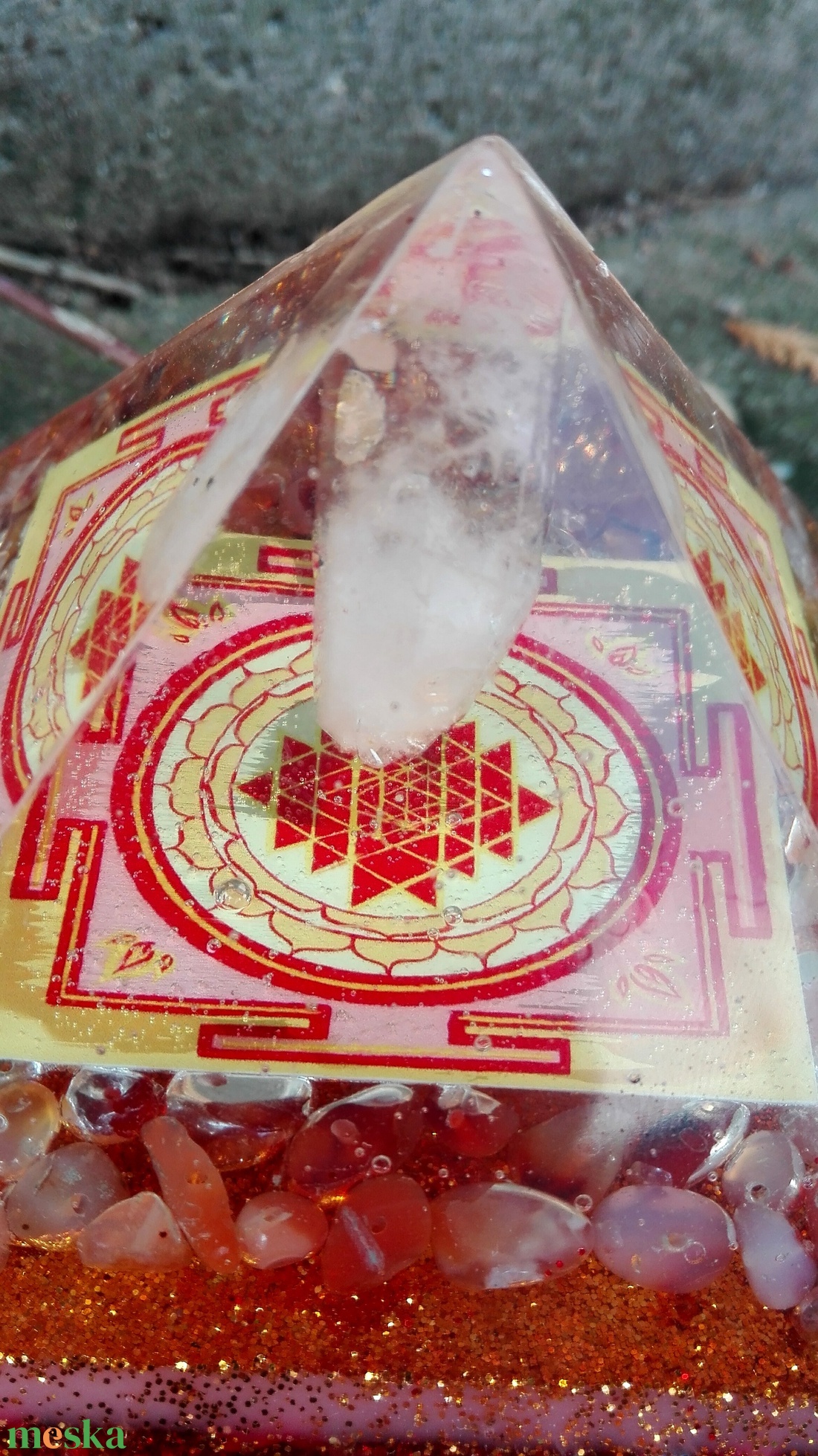 ORGONIT PIRAMIS - Sri Yantra - otthon & életmód - dekoráció - spiritualitás - orgonit piramis - Meska.hu
