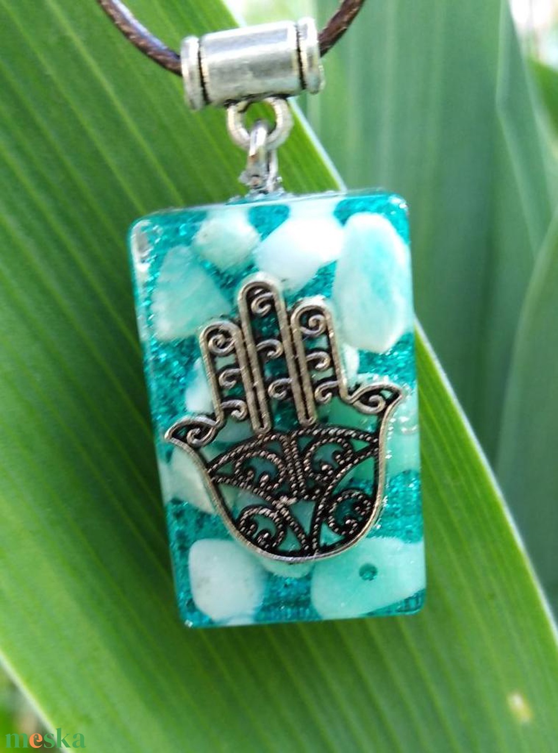 Orgonit medál - Fatima keze -Hamsa - ékszer - nyaklánc - medálos nyaklánc - Meska.hu Orgonit medál - Fatima keze -Hamsa - ékszer - nyaklánc - medálos nyaklánc - Meska.hu