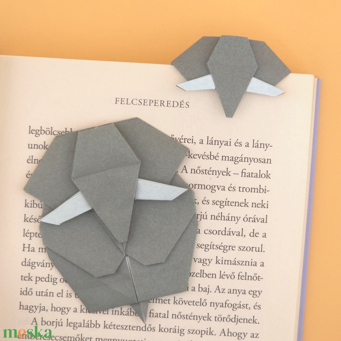 Origami elefánt könyvjelző - könyv & zene - könyvjelző - Meska.hu